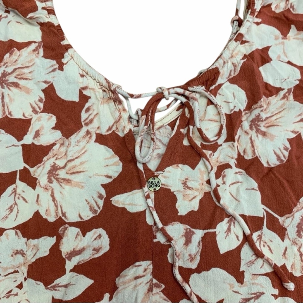 Billabong Sunset Floral Lattice Terracotta Rust Blouse 
Boho Coastal - Medium - Picture 9 of 11